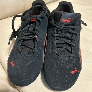 Puma Black Sneakers with Red Highlights